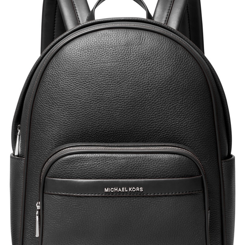 Michael Kors Black Medium Leather Backpack. New